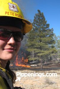 Pippi Peterson fighting wildland fire